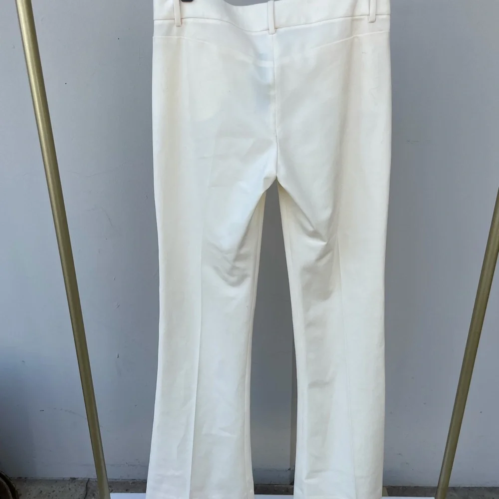 Theory ivory cream frean slacks size 8 NWT